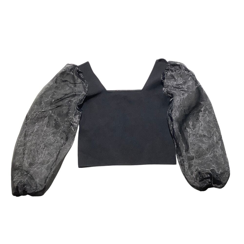 House of Harlow Sheer Puff Sleeve Blouse Women Small — Chic, Statement, Dressy